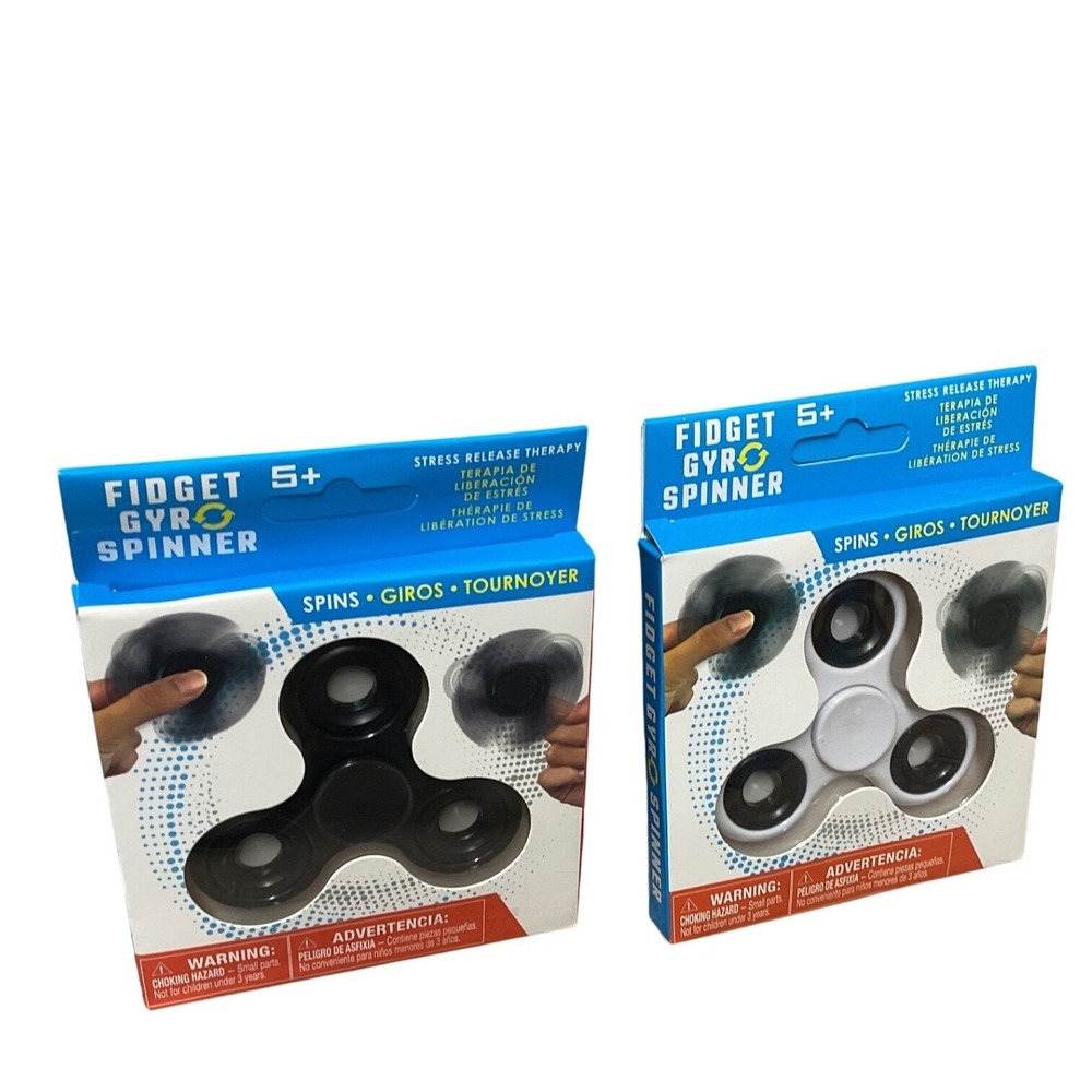 2 Pack Fidget Gyro Spinner Stress Relief Toy For Kids Adults 5+
